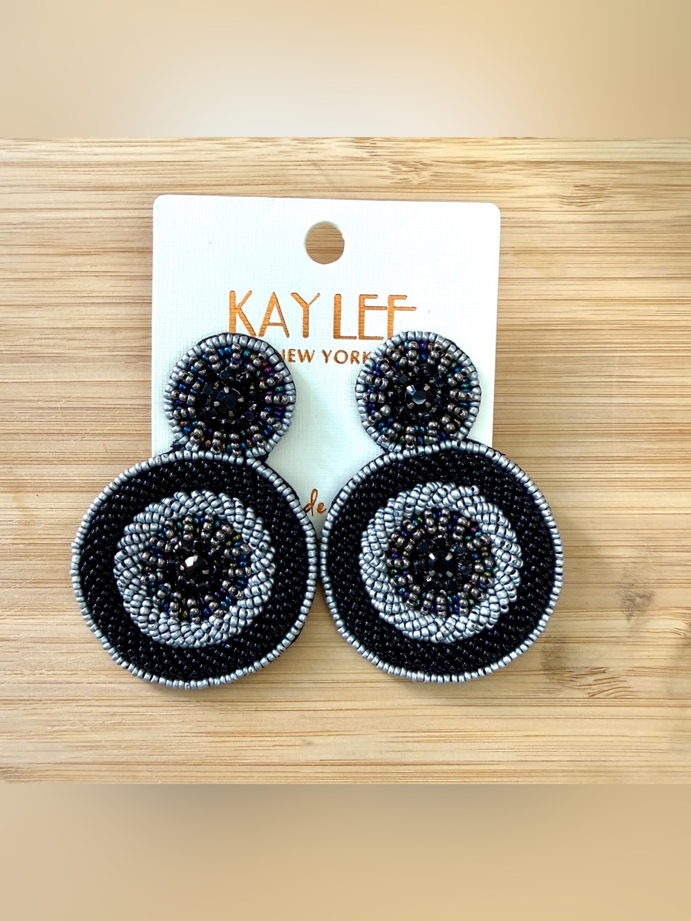 NWT Kay Lee New York Bohemian Beaded Statement Earrings